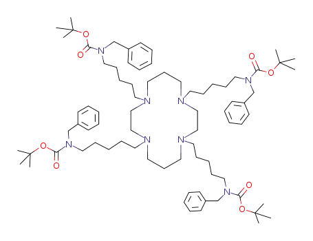 Benzyl-(5-{4,8,11-tris-[5-(benzyl-tert-butoxycarbonyl-amino)-pentyl]-1,4,8,11-tetraaza-cyclotetradec-1-yl}-pentyl)-carbamic acid tert-butyl ester