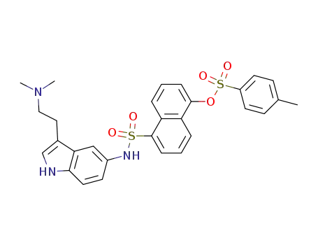 Molecular Structure of 1132771-70-0 (5-(N-(3-(2-(dimethylamino)ethyl)-1H-indol-5-yl)sulfamoyl)naphthalen-1-yl 4-methylbenzenesulfonate)