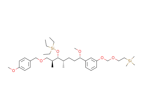 (1S,4S,5R,6S)-7-(4'-methoxyphenylmethoxy-1-methoxy)-4,6-dimethyl-5-(triethylsilyloxy)-1-[3-(2-trimethylsilylethoxymethoxy)phenyl]heptane