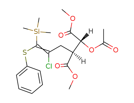 methyl 2-acetoxy-3-carbomethoxy-5-chloro-6-(phenylthio)-6-(trimethylsilyl)-5-hexenoate
