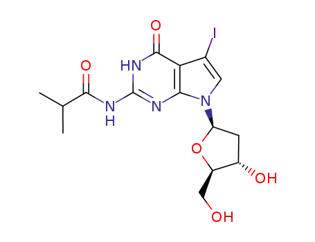 7-[2-deoxy-β-D-erythro-pentofuranosyl]-5-iodo-2-(isobutyrylamino)-3,7-dihydro-4H-pyrrolo[2,3-d]pyrimidin-4-one