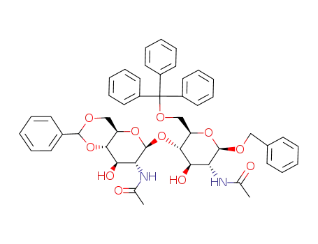 benzyl 2-acetylamino-4-O-(2-acetylamino-4,6-O-benzylidene-2-deoxy-β-D-glucopyranosyl)-2-deoxy-6-O-trityl-β-D-glucopyranoside