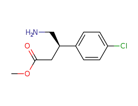 Molecular Structure of 948017-82-1 ((R)-4-Amino-3-(4-chloro-phenyl)-butyric acid methyl ester)