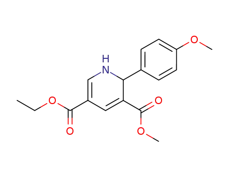 Molecular Structure of 244238-99-1 (2-(4-methoxy-phenyl)-1,2-dihydro-pyridine-3,5-dicarboxylic acid 5-ethyl ester 3-methyl ester)