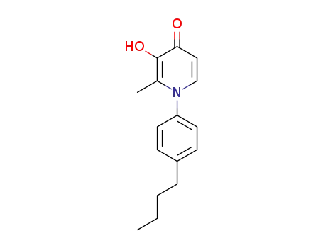 Molecular Structure of 134165-53-0 (4(1H)-Pyridinone, 1-(4-butylphenyl)-3-hydroxy-2-methyl-)