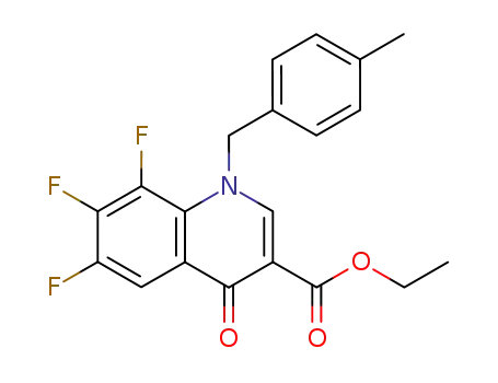 Molecular Structure of 214602-40-1 (6,7,8-Trifluoro-1-(4-methyl-benzyl)-4-oxo-1,4-dihydro-quinoline-3-carboxylic acid ethyl ester)