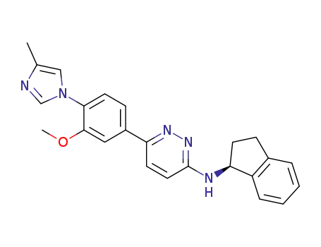 N-[(1S)-2,3-dihydro-1H-inden-1-yl]-6-[4-(4-methyl-1H-imidazol-1-yl)-3-(methyloxy)phenyl]-3-pyridazinamine