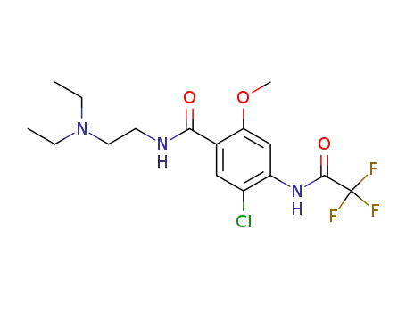 Molecular Structure of 820965-31-9 (5-Chloro-N-(2-diethylamino-ethyl)-2-methoxy-4-(2,2,2-trifluoro-acetylamino)-benzamide)