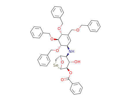 2-O-benzoyl-1,6-episeleno-4-[(1R,4R,5S,6S)-4,5,6-tribenzyloxy-3-(benzyloxymethyl)cyclohex-2-enyl]amino-1,4,6-trideoxy-β-D-glucopyranose