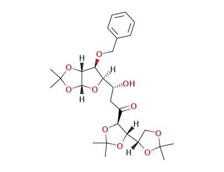 3-O-benzyl-6-deoxy-1,2:8,9:10,11-tri-O-isopropylidene-L-arabino-α-D-gluco-undecos-7-ulo-1,4-furanose