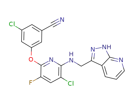 3-chloro-5-({5-chloro-3-fluoro-6-[(1H-pyrazolo[3,4-b]pyridin-3-ylmethyl)amino]pyridin-2-yl}oxy)benzonitrile