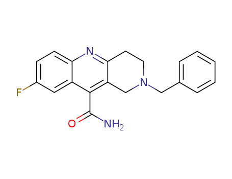 Molecular Structure of 187156-08-7 (2-Benzyl-8-fluoro-1,2,3,4-tetrahydro-benzo[b][1,6]naphthyridine-10-carboxylic acid amide)