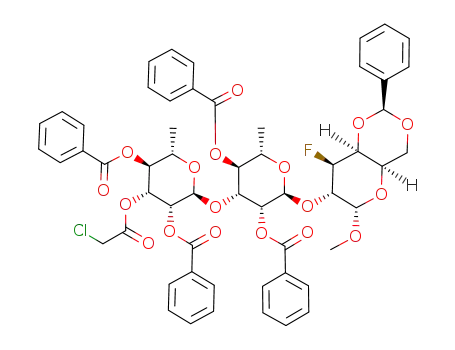 methyl (2,4-di-O-benzoyl-3-O-chloroacetyl-α-L-rhamnopyranosyl)-(1->3)-(2,4-di-O-benzoyl-α-L-rhamnopyranosyl)-(1->2)-4,6-O-benzylidene-3-deoxy-3-fluoro-α-D-galactopyranoside