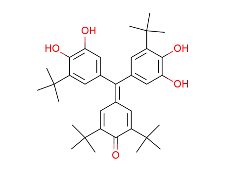 Molecular Structure of 220548-38-9 (4-[bis-(3-<i>tert</i>-butyl-4,5-dihydroxy-phenyl)-methylene]-2,6-di-<i>tert</i>-butyl-cyclohexa-2,5-dienone)