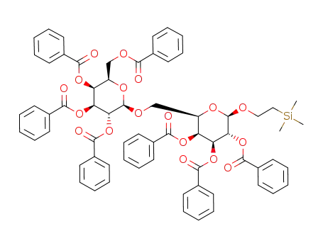 Molecular Structure of 231616-41-4 (2-(trimethylsilyl)ethyl 2,3,4,6-tetra-O-benzoyl-β-D-galactopyranosyl(1->6)-2,3,4-tri-O-benzoyl-β-D-galactopyranoside)