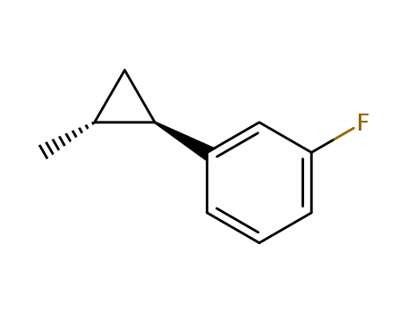 Molecular Structure of 243665-07-8 (Benzene, 1-fluoro-3-[(1R,2R)-2-methylcyclopropyl]-, rel- (9CI))