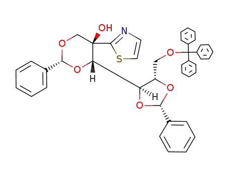 (R)-2,3:(R)-4,6-di-O-benzylidene-5-C-(thiazol-2-yl)-1-O-trityl-D-glucitol