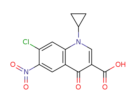 Molecular Structure of 93107-29-0 (7-chloro-1-cyclopropyl-1,4-dihydro-6-nitro-4-oxoquinoline-3-carboxylic acid)
