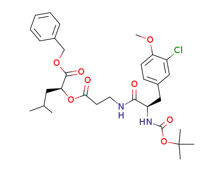 Molecular Structure of 245125-86-4 (benzyl (2S)-2-[3-[(2R)-2-tert-butoxycarbonylamino-3-(3-chloro-4-methoxyphenyl)propionylamino]propionyloxy]-4-methylpentanoate)