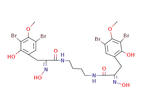 3-(3,5-Dibromo-2-hydroxy-4-methoxy-phenyl)-N-(4-{3-(3,5-dibromo-2-hydroxy-4-methoxy-phenyl)-2-[(E)-hydroxyimino]-propionylamino}-butyl)-2-[(E)-hydroxyimino]-propionamide