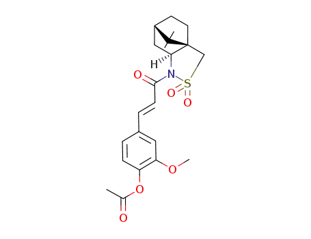Acetic acid 4-[(E)-3-((1R,5S,7S)-10,10-dimethyl-3,3-dioxo-3λ<sup>6</sup>-thia-4-aza-tricyclo[5.2.1.0<sup>1,5</sup>]dec-4-yl)-3-oxo-propenyl]-2-methoxy-phenyl ester