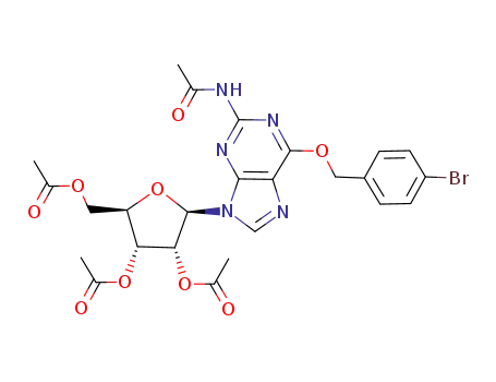 Guanosine, N-acetyl-6-O-[(4-bromophenyl)methyl]-, 2',3',5'-triacetate
