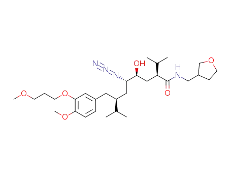 (2S,4S,5S,7S)-5-azido-4-hydroxy-2-isopropyl-7-[4-methoxy-3-(3-methoxy-propoxy)-benzyl]-8-methyl-nonanoic acid [3(R)- and 3(S)-(tetrahydro-furan-3-ylmethyl)]-amide