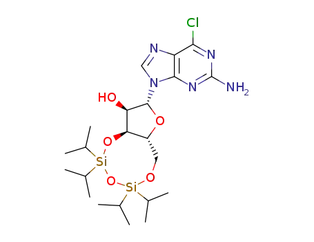 2-amino-6-chloro-9-[3,5-O-(tetraisopropyldisiloxane-1,3-diyl)-β-D-ribofuranosyl]purine