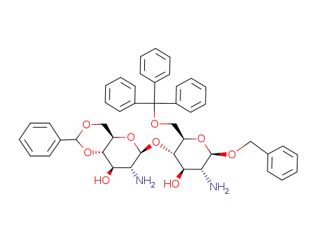 benzyl 2-amino-4-O-(2-amino-4,6-O-benzylidene-2-deoxy-β-D-glucopyranosyl)-2-deoxy-6-O-trityl-β-D-glucopyranoside