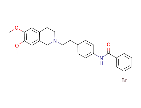 Molecular Structure of 1024592-60-6 (3-bromo-N-(4-(2-(6,7-dimethoxy-3,4-dihydroisoquinolin-2(1H)-yl)ethyl)phenyl)benzamide)