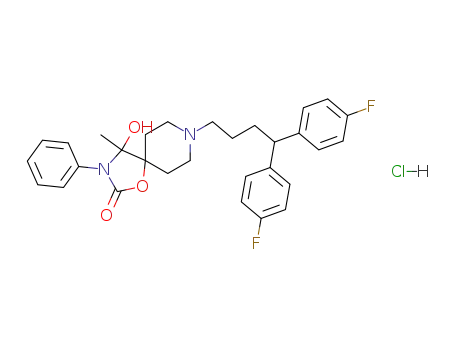 1-Oxa-3,8-diazaspiro(4.5)decan-2-one, 8-(4,4-bis(4-fluorophenyl)butyl)-4-hydroxy-4-methyl-3-phenyl-, monohydrochloride