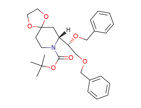 (R)-N-tert-butoxycarbonyl-2-[(S)-1,2-dibenzyloxyethyl]-4-(1,3-dioxolane-2-yl)piperidine