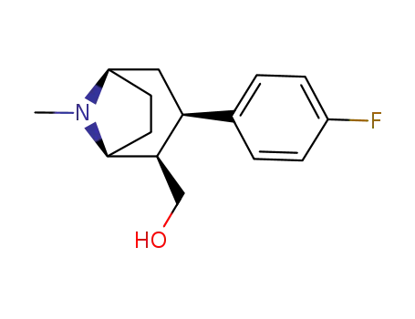 Molecular Structure of 201472-83-5 (8-Azabicyclo[3.2.1]octane-2-methanol, 3-(4-fluorophenyl)-8-methyl-,
(1S,2R,3R,5R)-)