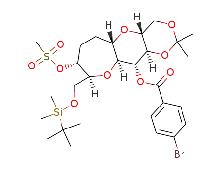 4-Bromo-benzoic acid (4aR,5aS,8R,9S,10aS,11R,11aR)-9-(tert-butyl-dimethyl-silanyloxymethyl)-8-methanesulfonyloxy-2,2-dimethyl-decahydro-1,3,5,10-tetraoxa-cyclohepta[b]naphthalen-11-yl ester