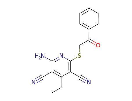 3,5-Pyridinedicarbonitrile, 2-amino-4-ethyl-6-[(2-oxo-2-phenylethyl)thio]-