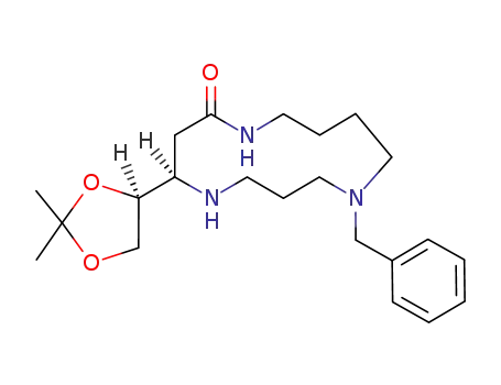 (4R,4'S)-9-benzyl-4-(2',2'-dimethyldioxolan-4'-yl)-1,5,9-triazacyclotridecan-2-one
