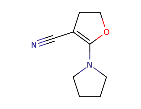 Molecular Structure of 143819-45-8 (3-Furancarbonitrile, 4,5-dihydro-2-(1-pyrrolidinyl)-)