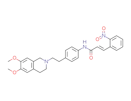 Molecular Structure of 1157878-95-9 ((E)-N-(4-(2-(6,7-dimethoxy-3,4-dihydroisoquinolin-2(1H)-yl)ethyl)phenyl)-3-(2-nitrophenyl)acrylamide)