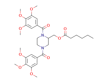 헥산산, (1,4-비스(3,4,5-트리메톡시벤조일)-2-피페라지닐)메틸 에스테르