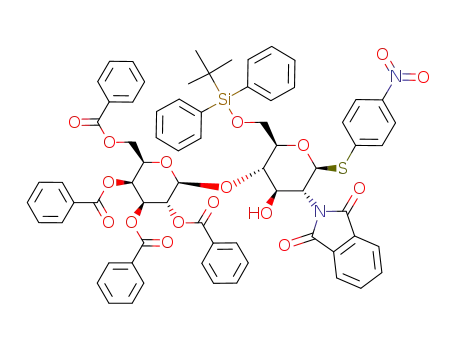 4-nitrophenyl 2,3,4,6-tetra-O-benzoyl-β-D-galactopyranosyl-(1-> 4)-2-acetamido-6-O-tert-butyldiphenylsilyl-2-deoxy-1-thio-β-D-glucopyranoside