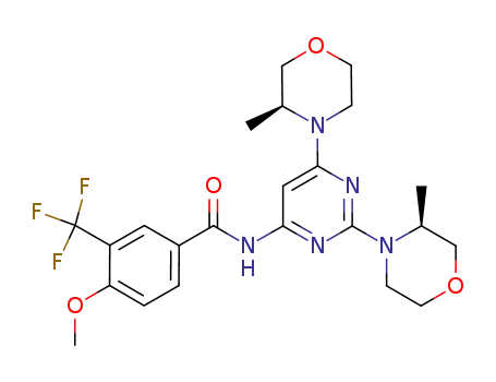 N-[2,6-bis[(3S)-3-methylmorpholin-4-yl]pyrimidin-4-yl]-4-methoxy-3-(trifluoromethyl)benzamide