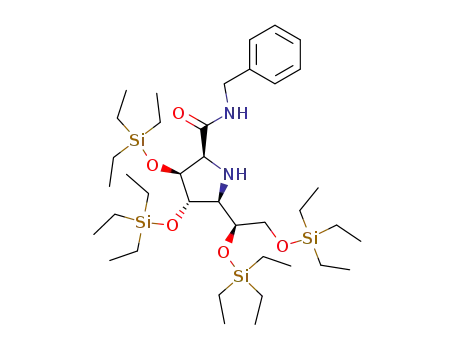(2S,3S,4S,5S)-5-((S)-1,2-Bis-triethylsilanyloxy-ethyl)-3,4-bis-triethylsilanyloxy-pyrrolidine-2-carboxylic acid benzylamide