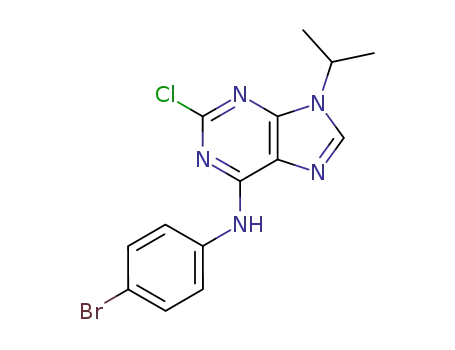 Molecular Structure of 945895-34-1 (4-bromophenyl-(2-chloro-9-isopropyl-9H-purin-6-yl)amine)