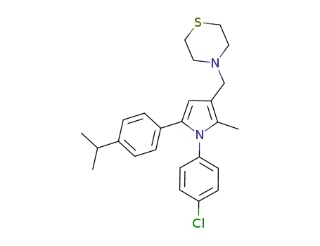 2-methyl-1-(4-chlorophenyl)-3-(thiomorpholin-4-yl)-methyl-5-(4-i-propylphenyl)-1H-pyrrole