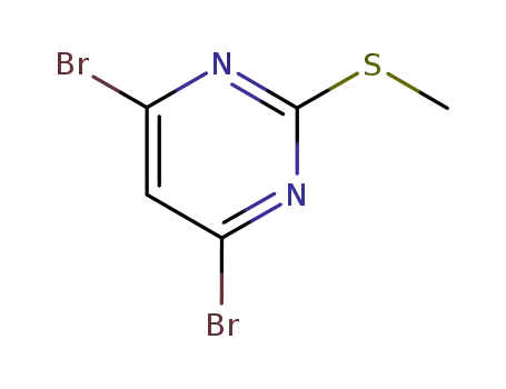 Molecular Structure of 126826-36-6 (4,6-Dibromo-2-(methylthio)pyrimidine)