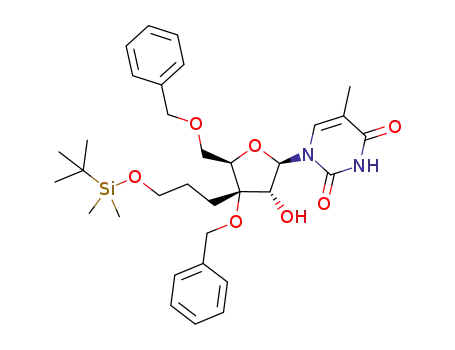 1-{(2R,3R,4S,5R)-4-Benzyloxy-5-benzyloxymethyl-4-[3-(tert-butyl-dimethyl-silanyloxy)-propyl]-3-hydroxy-tetrahydro-furan-2-yl}-5-methyl-1H-pyrimidine-2,4-dione
