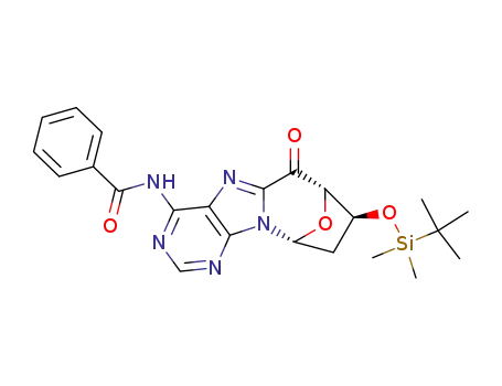 Molecular Structure of 211919-87-8 (3'-O-(T-BUTYLDIMETHYLSILYL)-5'-OXO-8,5'-CYCLO-2'-DEOXYADENOSINE)
