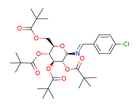 Molecular Structure of 856214-68-1 (4-chloro-N-(2,3,4,6-tetra-O-pivaloyl-D-glucopyranosyl)benzylideneamine)