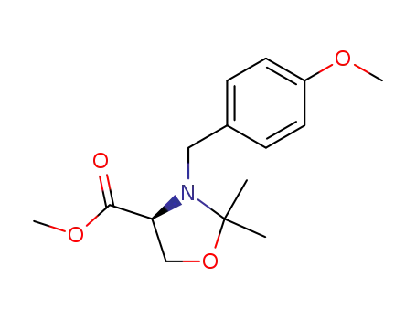 Molecular Structure of 231291-83-1 ((S)-3-(4-Methoxy-benzyl)-2,2-dimethyl-oxazolidine-4-carboxylic acid methyl ester)