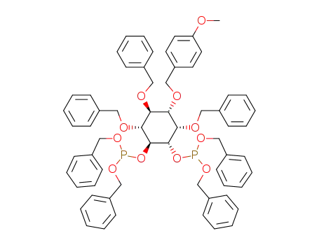 Molecular Structure of 187841-49-2 (Phosphorous acid dibenzyl ester (1S,2R,3S,4S,5S,6S)-2,3,5-tris-benzyloxy-6-(bis-benzyloxy-phosphanyloxy)-4-(4-methoxy-benzyloxy)-cyclohexyl ester)